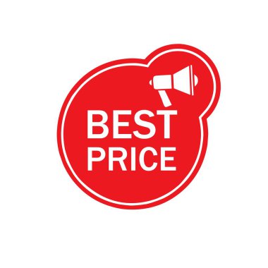 Best price sign. Banner for business, advertising. Label design icon megaphone. announcement design element.