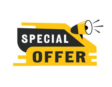 Modern tarzda özel bir pankart tasarımı. İndirim sembolü, satış, duyuru, pazarlama, iş, ürün reklamcılığı. Vektör rozet simgesi.