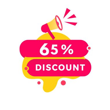 Yüzde 45 indirim, etiket tasarımı. Reklam için indirimli reklam duyurusu, özel teklif pazarlama. vektör sanatı.