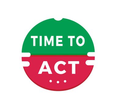 Sancak, modern stil çıkartması ikonu gibi davranma zamanı. Duyuru için vektör illüstrasyon tasarımı.