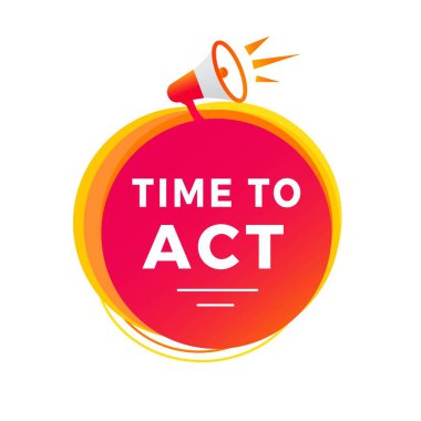 Sancak modern stil etiketi ikonu gibi davranma zamanı. Reklam için vektör illüstrasyon tasarımı.