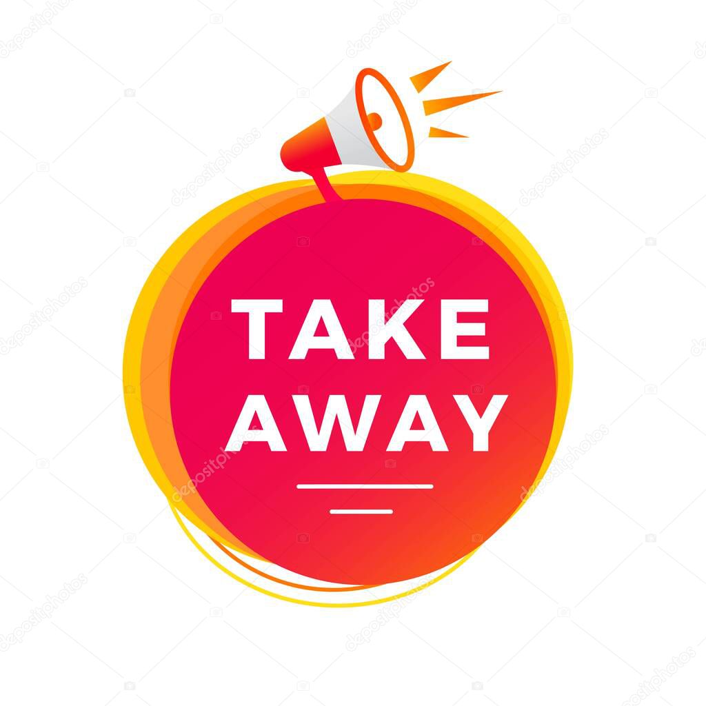 Take away banner modern style label icon. Vector illustration design for advertising.