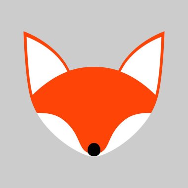 Şirin tilki, soyut minimalist tilki, çizgi film tilkisi, tilki kafası