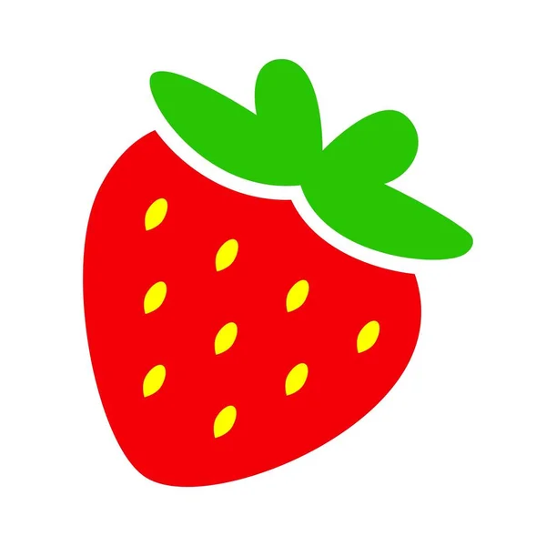 Χαριτωμένο Φράουλα Κόκκινη Φράουλα Σύμβολο Εικονίδιο Φράουλα Λογότυπο Απεικόνιση Φράουλας — Διανυσματικό Αρχείο