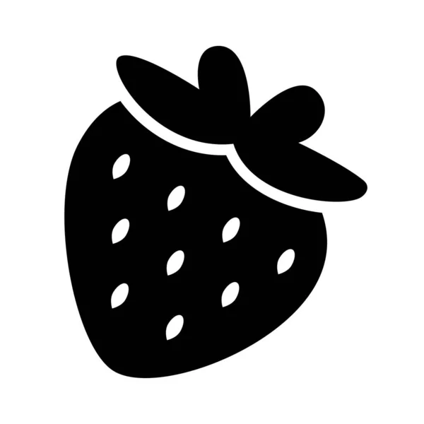 Χαριτωμένο Φράουλα Σιλουέτα Μαύρη Φράουλα Σύμβολο Εικονίδιο Φράουλα Λογότυπο Φράουλα — Διανυσματικό Αρχείο