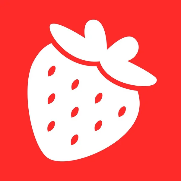 可爱的草莓剪影 草莓图标符号 — 图库矢量图片