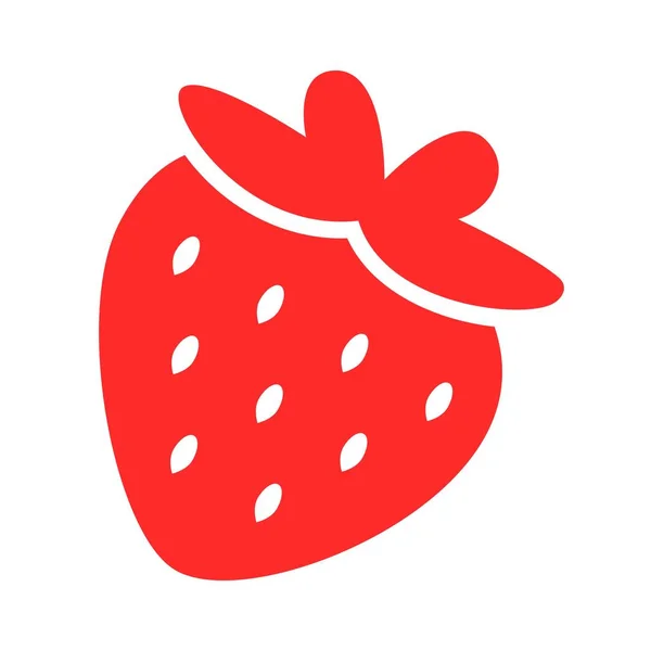 Χαριτωμένο Φράουλα Σιλουέτα Σύμβολο Εικονίδιο Φράουλα Κόκκινη Φράουλα Φράουλα Εικονογράφηση — Διανυσματικό Αρχείο