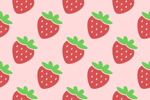 Cute Strawberry Seamless Pattern Red Pink Strawberry Repeat Pattern Pink — Stock Vector