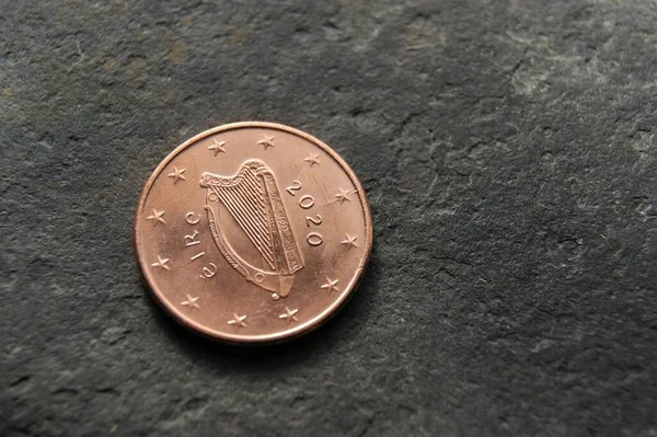 Irská Euromince Harfa Evropské Minci — Stock fotografie