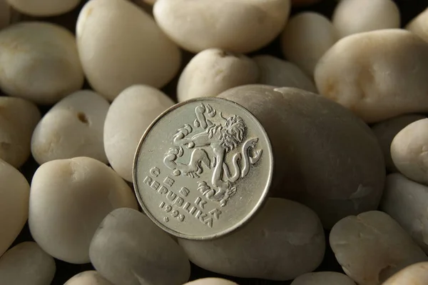 Moneta Republiki Czeskiej Pieniądze Europejskie — Zdjęcie stockowe