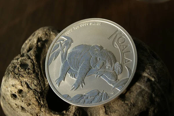 Αυστραλιανό Κοάλα Δολαρίου Αργυρό Νόμισμα Επένδυσης — Φωτογραφία Αρχείου