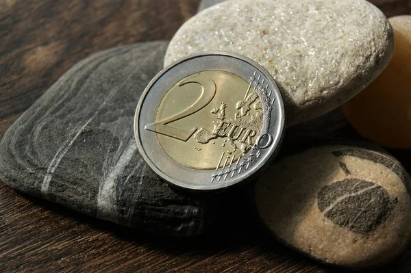 Ευρωπαϊκά Χρήματα Proof Διμεταλλικό Κέρμα Ευρώ — Φωτογραφία Αρχείου