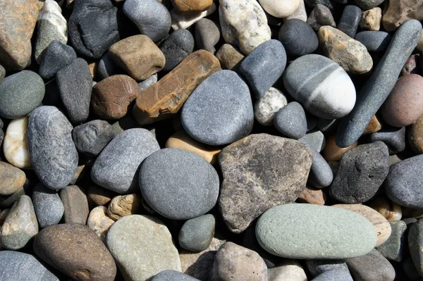 Камни Разных Размеров Пляже Фоновая Текстура — стоковое фото