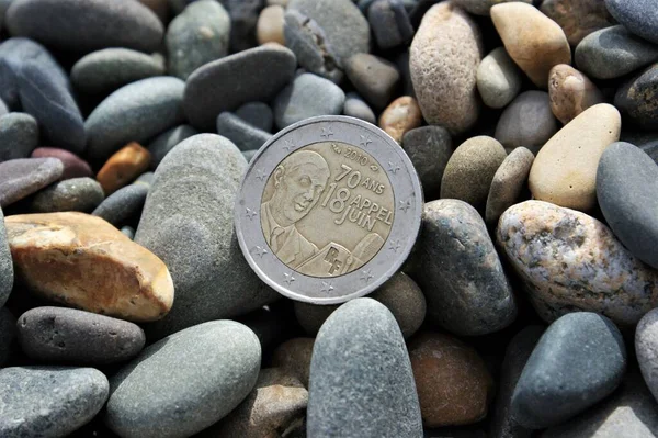 Cirkulující Pamětní Francouzská Mince Euro Projev Června 1940 — Stock fotografie