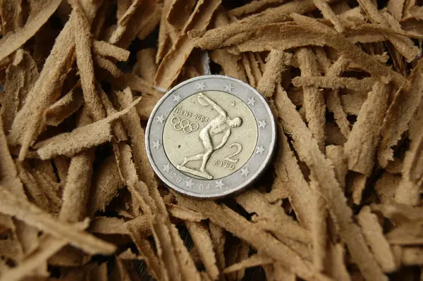 Euro Olympijské Hry2004 Řecká Mince Hodnotě Eur — Stock fotografie