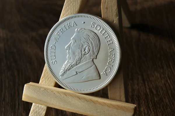 Чиста Срібна Монета Срібний Крюгерран Rand 2018 Південна Африка — стокове фото