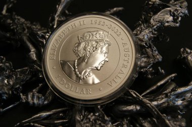 Avustralya saf gümüş sikkeleri 1 dolar Elizabeth II 1952-2022.