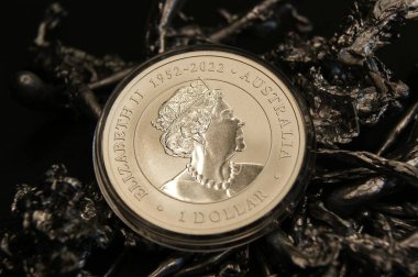 Avustralya saf gümüş yatırım sikkesi 1952-2022 kapsülünde