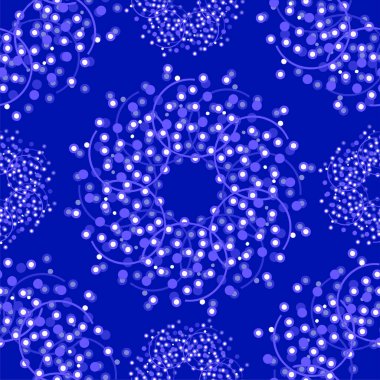 Mavi ve beyaz kar taneleri pürüzsüz desen