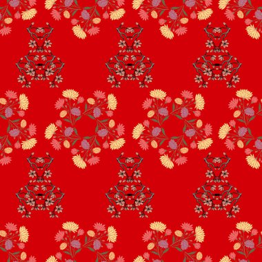 Noel ve yeni yıl kusursuz bir düzen. Paket kağıdı, kumaş ve duvar kağıdı için vektör çizimi.