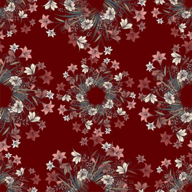 Dikişsiz vektör çiçek Çizim