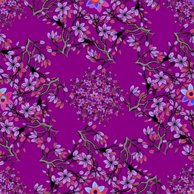 Kusursuz çiçek deseni. Vektör illüstrasyonu.