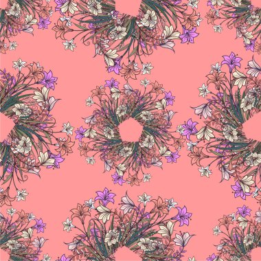 Suluboya çiçekli kusursuz desen