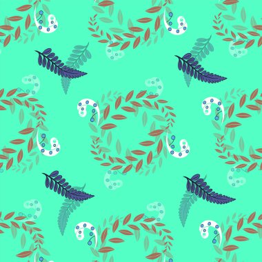 Kuşlar ve çiçeklerle kusursuz desen.