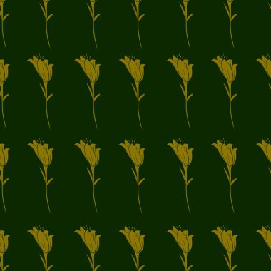 Çiçekler ve yapraklarla desensiz çiçek deseni.