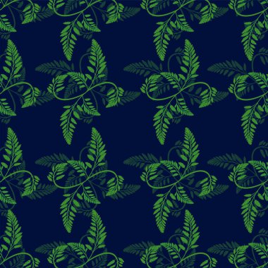 Çiçeksiz desenli, yeşil yapraklı. moda tekstil, arka plan ve dokular için
