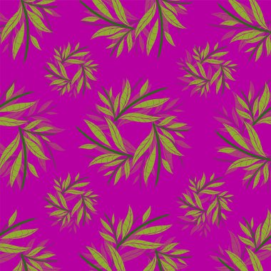 Tropikal yapraklar. Vektör çizimi. Kusursuz desen