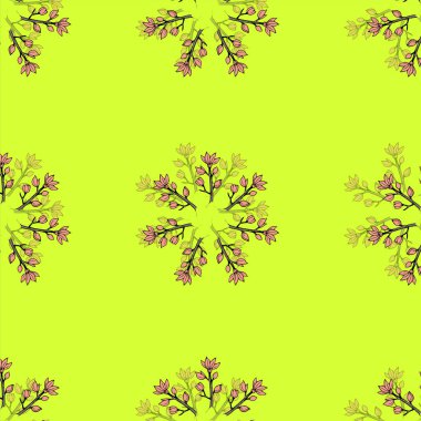 Sulu boyalı yapraklarla kusursuz desen.