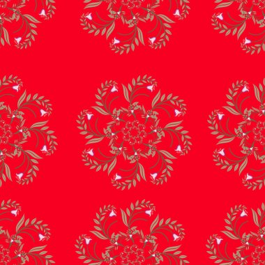 Kırmızı çiçekli kusursuz desen