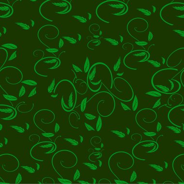 Yeşil yapraklı pürüzsüz desen