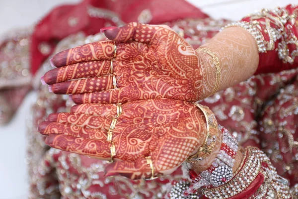 stock image Popular Mehndi Designs for Hands or Hands painted with Mehandi Indian traditions