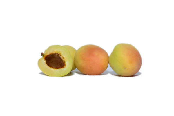Fresh Apricots White Background — Stock Photo, Image