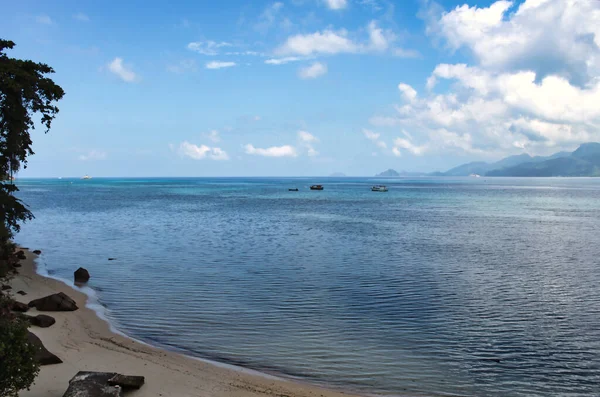 Вид Пляж Бай Лазар Рядом Отелем Фелински Остров Маэ Сейшельские — стоковое фото
