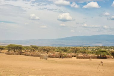 Serengeti Ulusal Parkı yakınlarındaki Maasai köyü, Tanzanya