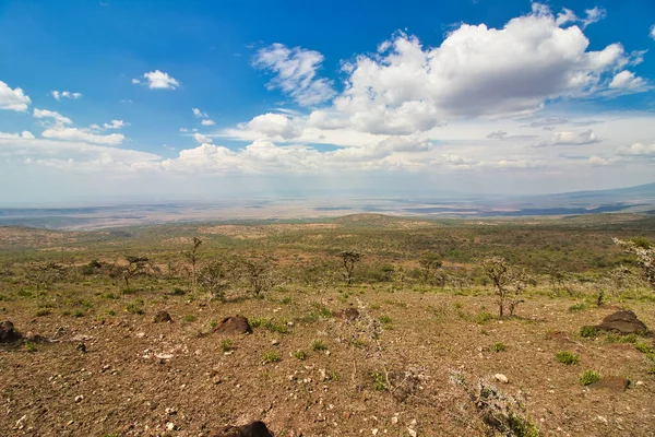 Torr Och Varm Savannaterräng Nära Naturskyddsområdet Ngorongoro Tanzania — Stockfoto