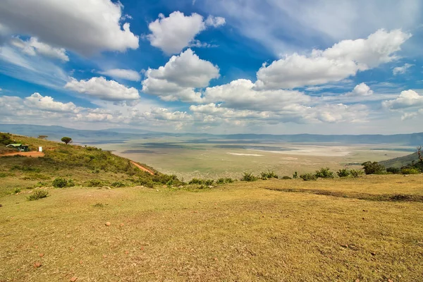 Una Vista Del Cráter Ngorongoro Por Tarde Tanzania — Foto de Stock