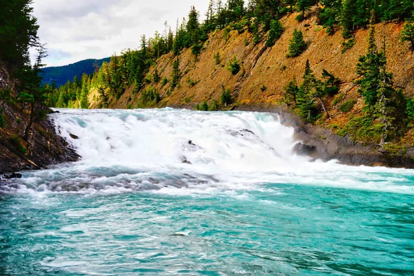 stock image The Bow river falls in the town of Banff in the Canada rockies