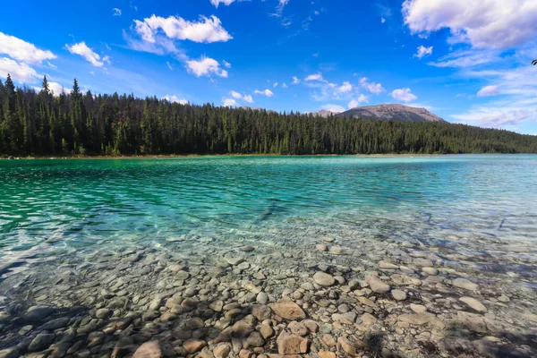 캐나다 산맥의 재스퍼 근처에 오대호 지역의 호수들 하나에 피콜로 — 스톡 사진