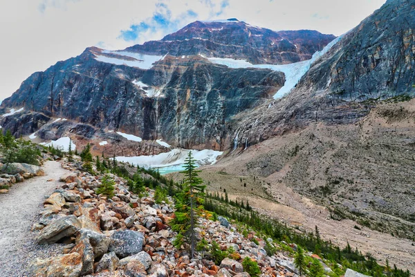 Angel Glacier Seen Mount Edith Cavell Jasper Canada Rockies — Stock Photo, Image