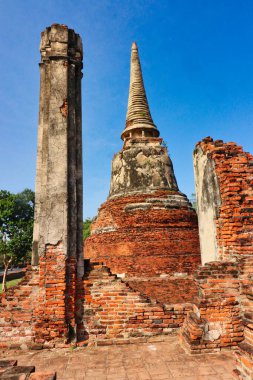 Wat Mahathat Tapınağı 'ndan Pagodas, Prangs ve Viharas, Ayutthaya, Tayland