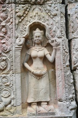 Siem Reap, Kamboçya, Asya 'daki Preah Khan tapınağı kompleksinde olmak gibi.
