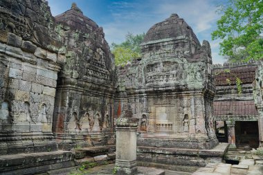 Preah Khan - 12. yüzyıl tapınağı Khmer Kralı Jayavarman VII tarafından Siem Reap, Kamboçya, Asya 'da inşa edildi