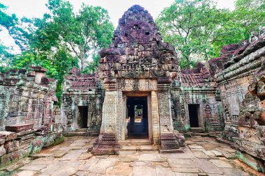 Preah Khan - 12. yüzyıl tapınağı Khmer Kralı Jayavarman VII tarafından Siem Reap, Kamboçya, Asya 'da inşa edildi