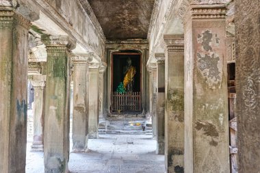 Buda, Siem Reap, Kamboçya, Asya 'daki Angkor tapınak kompleksinin dışında ibadet ediliyor.
