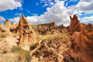 Hayali Vadi veya Devrent Vadisi, Goreme, Kapadokya Bölgesi, Orta Anadolu, Türkiye yakınlarında fantastik hayali hayvanların oluşturduğu eşsiz kaya ve taş oluşumlarıyla doludur..