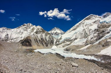 View of Khumbu glacier with Changtse, Everest West Shoulder and the Lho La from Everest base camp in Nepal clipart